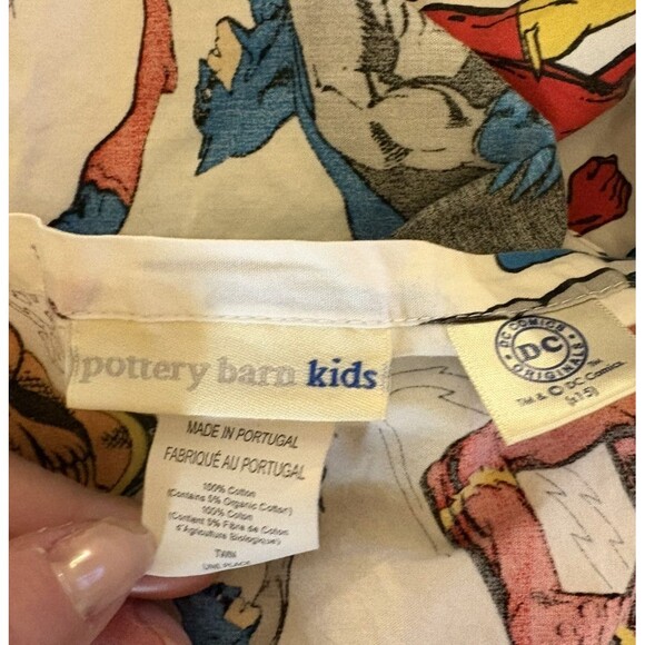 Pottery Barn TWIN FLAT DC Comics Superman Batman Green Lantern Aquaman Flash - Picture 2 of 4